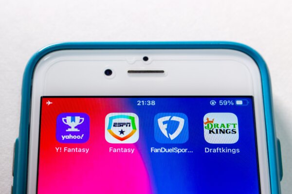 Fantasy sports apps on a smartphone.