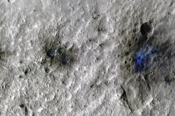 First meteoroid impact detected by NASA’s InSight mission; the image was taken by NASA’s Mars Reconnaissance Orbiter using its High-Resolution Imaging Science Experiment (HiRISE) camera.