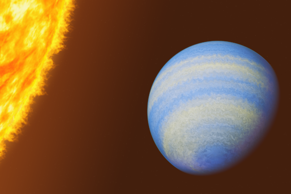 Concept art of HD 189733 b, the closest transiting hot Jupiter to Earth.