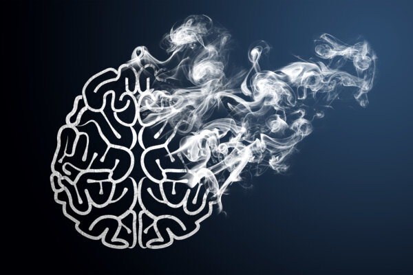 Brain transforming into smoke